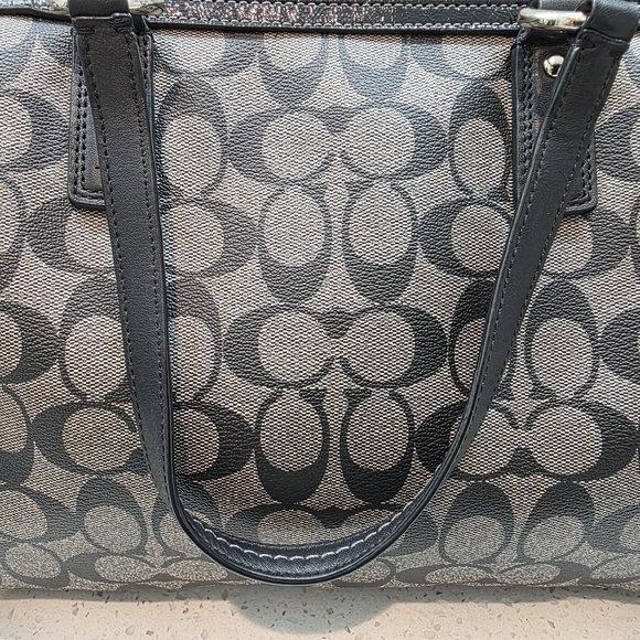 Coach Vermillion Covered Canvas Leather Sig Stripe PVC Satchel Bag - Like New - Picture 10 of 13